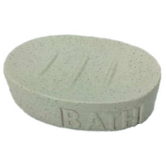 Θήκη για σαπούνι οβάλ κεραμική μπεζ 13x9x3εκ.