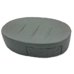 Θήκη για σαπούνι οβάλ κεραμική γκρι 13x9x3εκ.