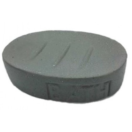 Θήκη για σαπούνι οβάλ κεραμική γκρι 13x9x3εκ.