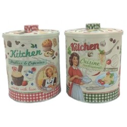 Μπισκοτιέρα μεταλλική με ντεκόρ 13,6x17εκ.