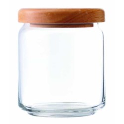 Δοχείο γυάλινο με ξύλινο καπάκι και αεροστεγές κλείσιμο 325ml