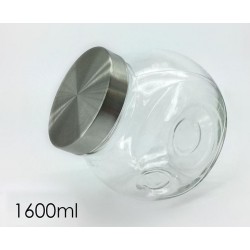 Βάζο αποθήκευσης τροφίμων γυαλί/μέταλλο 1.6L