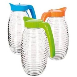 Κανάτα γυάλινη με χρωματιστό καπάκι 24εκ. 1.5L