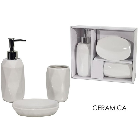 Σετ μπάνιου 3 τεμαχίων κεραμικό λευκό