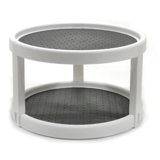 Τραπεζάκι οργάνωσης περιστρεφόμενο 2 όροφο πλαστικό 25x15,7εκ.