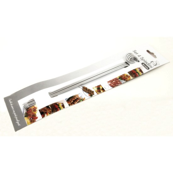 Σετ 4 σουβλιά inox στρόγγυλα 2mm 21,5εκ.