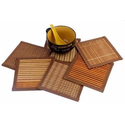 Σετ 6 σουβέρ bamboo 10x10εκ.