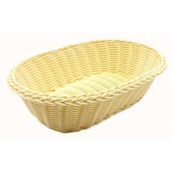 Ψωμιέρα-καλαθάκι οβάλ Rattan μπεζ 24x16x7εκ.