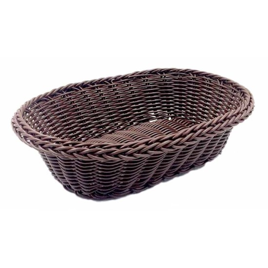 Ψωμιέρα-καλαθάκι οβάλ Rattan καφέ 24x16x7εκ.
