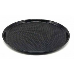 Δίσκος σερβιρίσματος στρόγγυλος πλαστικός αντιολισθητικός μαύρος 35εκ.