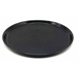 Δίσκος σερβιρίσματος στρόγγυλος πλαστικός αντιολισθητικό μαύρος 40εκ.
