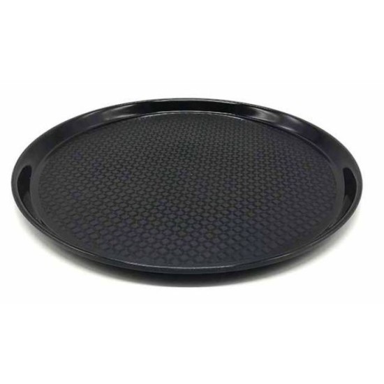 Δίσκος σερβιρίσματος στρόγγυλος πλαστικός αντιολισθητικό μαύρος 40εκ.
