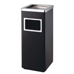 Σταχτοδοχείο επιδαπέδιο μεταλλικό μαύρο με αποσπώμενο κάδο 34L 25x25x62εκ.