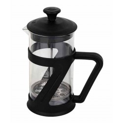 Καφετιέρα με έμβολο γυαλί/πλαστικό μαύρη 600ml