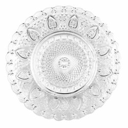 Σετ 6 πιάτα γλυκού γυάλινα με σκάλισμα 12,5εκ.