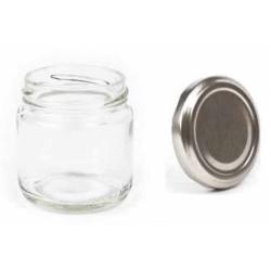 Βάζο γυάλινο με ασημί καπάκι 40ml