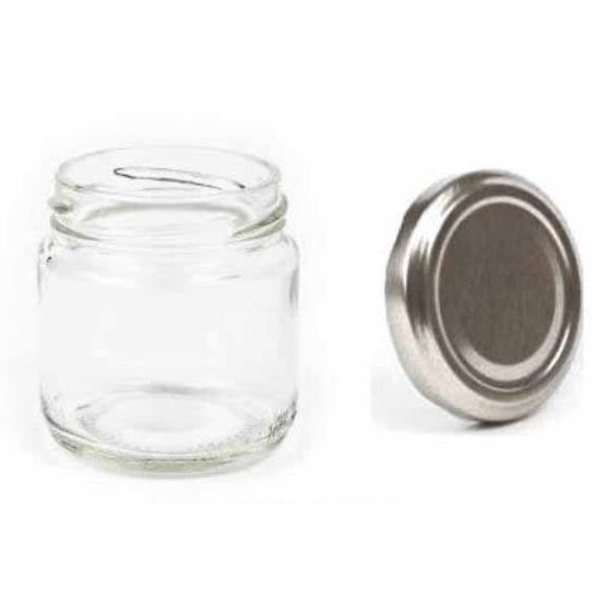 Βάζο γυάλινο με ασημί καπάκι 40ml