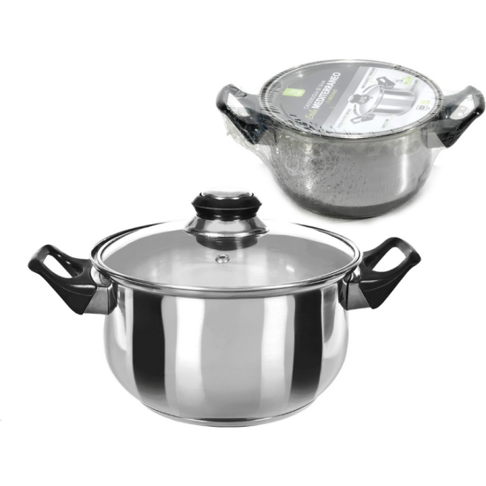 Χύτρα ανοξείδωτη υγραερίου με πυρίμαχο καπάκι 20x11,5εκ.