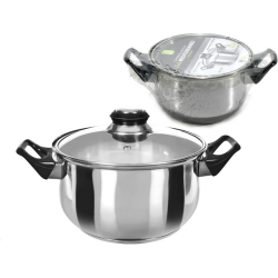 Χύτρα ανοξείδωτη υγραερίου με πυρίμαχο καπάκι 22x12,5εκ.