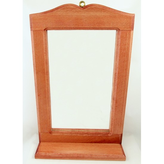 Καθρέπτης τοίχου με ραφάκι ξύλινος 35,5x23x6,5εκ. 