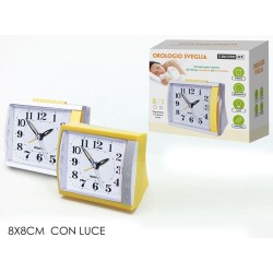 Ρολόι-ξυπνητήρι επιτραπέζιο πλαστικό 8x8εκ.