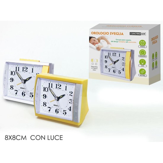 Ρολόι-ξυπνητήρι επιτραπέζιο πλαστικό 8x8εκ.