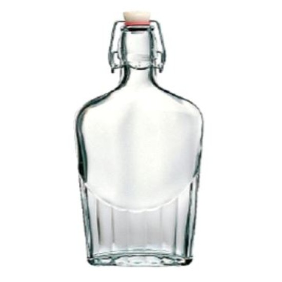 Φιάλη γυάλινη με κλείστρο πλακέ 250ml