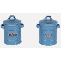 Σετ 2 βάζα κεραμικά μπλε 13,5x14,5x10,5εκ.Old Fashion