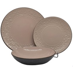 Πιάτο ρηχό κεραμικό με ανάγλυφο ροζ 27εκ.