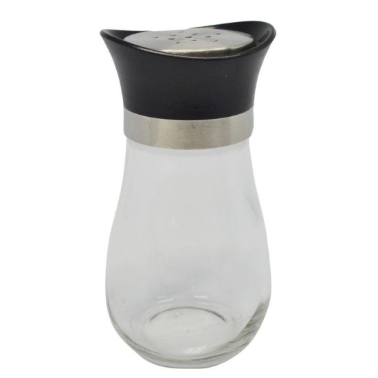 Αλατιέρα-πιπεριέρα γυαλί/inox 5,9x11,3εκ. 100ml