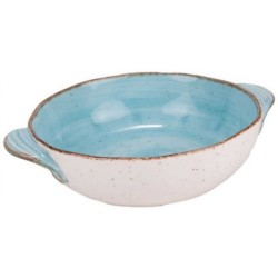 Ταψί πορσελάνινο πυρίμαχο στρόγγυλο τυρκουάζ 31,8x26,5x7εκ. SPLASH