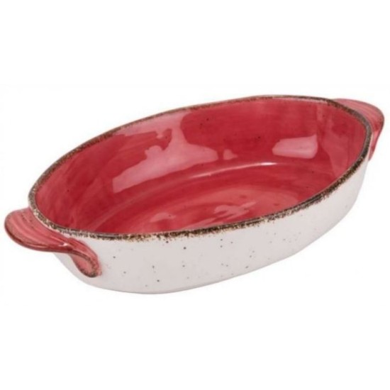 Ταψί πορσελάνινο πυρίμαχο οβάλ κόκκινο 33,5x21,5x6,5εκ. SPLASH