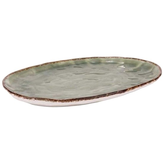 Πιατέλα πορσελάνινη οβάλ πράσινη 33x22,8x2,3εκ. SPLASH