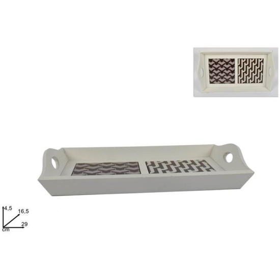 Δίσκος σερβιρίσματος ξύλο/πέτρα 29x16,5x4,5εκ.