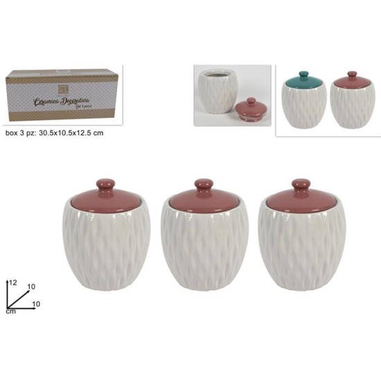 Σετ 3 βάζα κεραμικά 10x12εκ.