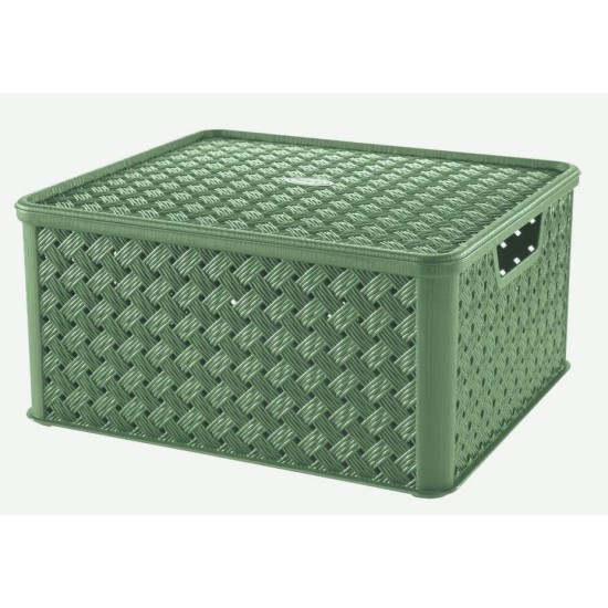 Κουτί αποθήκευσης πλαστικό rattan βεραμάν 32,2x29x19,5εκ. 13L Arianna