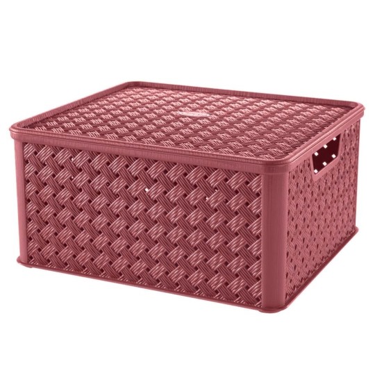 Κουτί αποθήκευσης πλαστικό rattan κόκκινο 29x16,6x11,2εκ. 4L Arianna