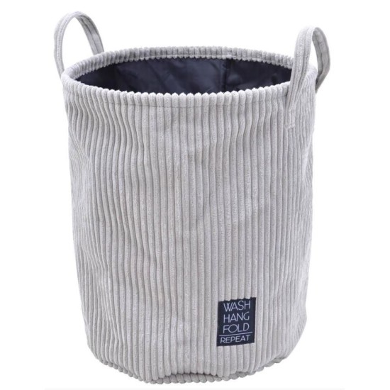 Καλάθι απλύτων υφασμάτινο γκρι 38x46εκ.