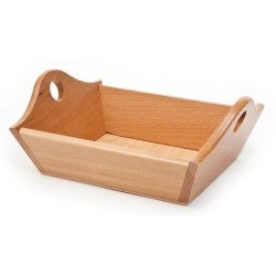 Ψωμιέρα-καλαθάκι ξύλινη οξυά καφέ 25x17x7εκ.