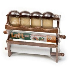 Πολυθήκη κουζίνας ξύλινη με βαζάκια 36x32εκ.