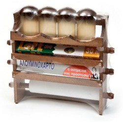 Πολυθήκη κουζίνας ξύλινη με βαζάκια 36x36εκ.