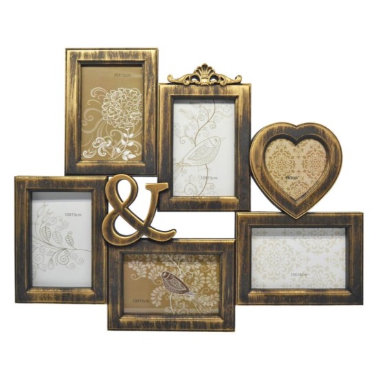 Πολυκορνίζα τοίχου πλαστική αντικέ χρυσό 41χ1χ50,5εκ.