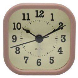 Ρολόι-ξυπνητήρι αθόρυβο ροζ 7,2x7,2x7,2εκ.