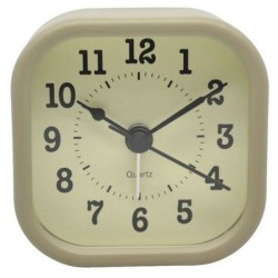 Ρολόι-ξυπνητήρι αθόρυβο γκρι 7,2x7,2x7,2εκ.