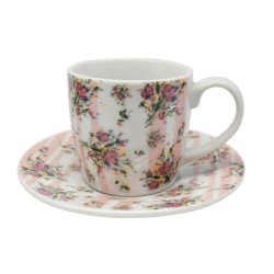 Σετ 6 φλυτζάνια καφέ με πιατάκια πορσελάνης 110cc