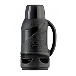 Θερμός πλαστικό με γυαλί μαύρο 350ml IDEAL