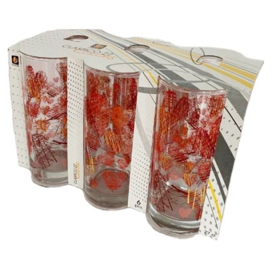 Σετ 6 ποτήρια νερού 270ml Red Hearts