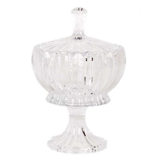 Φοντανιέρα με πόδι γυάλινη 15,5x11,3x16,2εκ. FLAME