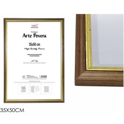 Κορνίζα επιτοίχια ξύλινη καφέ/χρυσό 35x50εκ.