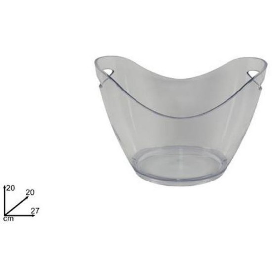 Σαμπανιέρα plexiglass οβάλ διάφανη 27x20x20εκ.